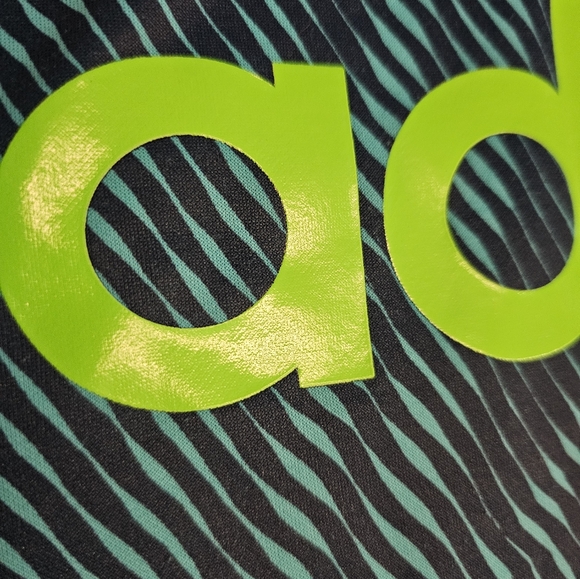 Adidas Hoodie Sweatshirt Boys L 14-16 Blue/Turquoise Striped - Picture 7 of 8